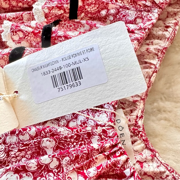 💋SOLD💋✨🍒DÔEN ‘Chaleur’ Nightgown Rouge Pomme Et Poire XS✨ - Picture 8 of 15